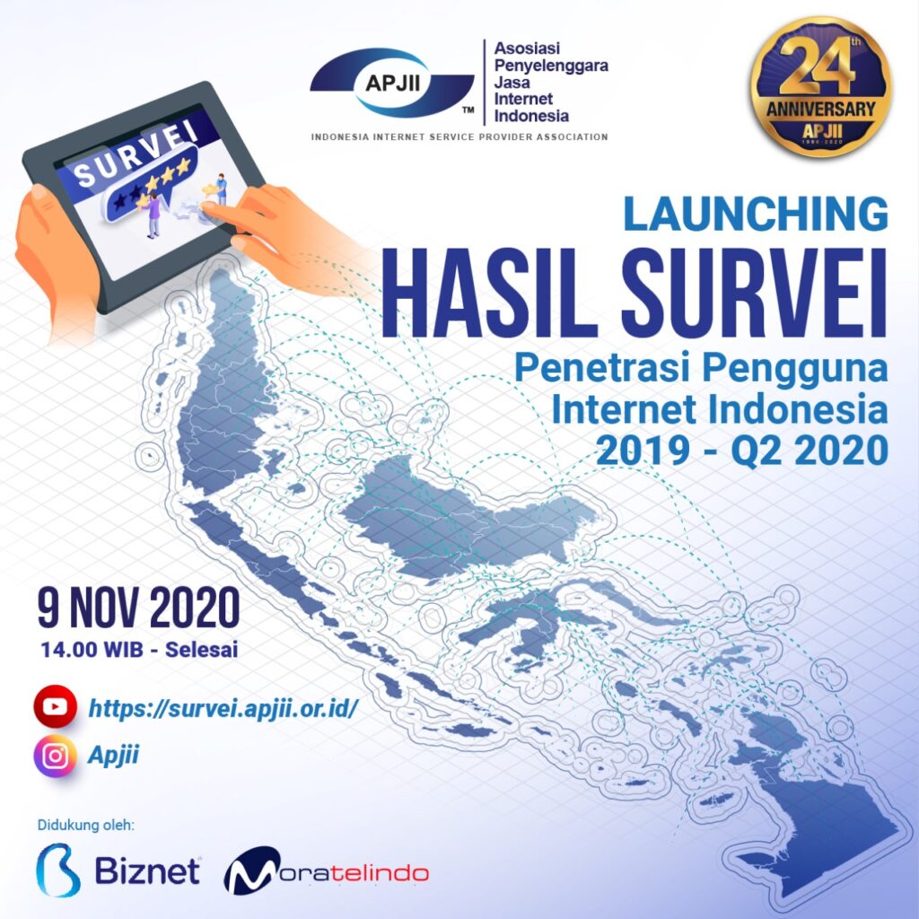 APJII Luncurkan Hasil Survei Penetrasi Pengguna Internet Indonesia 2019 - Q2 2020 Secara Daring
