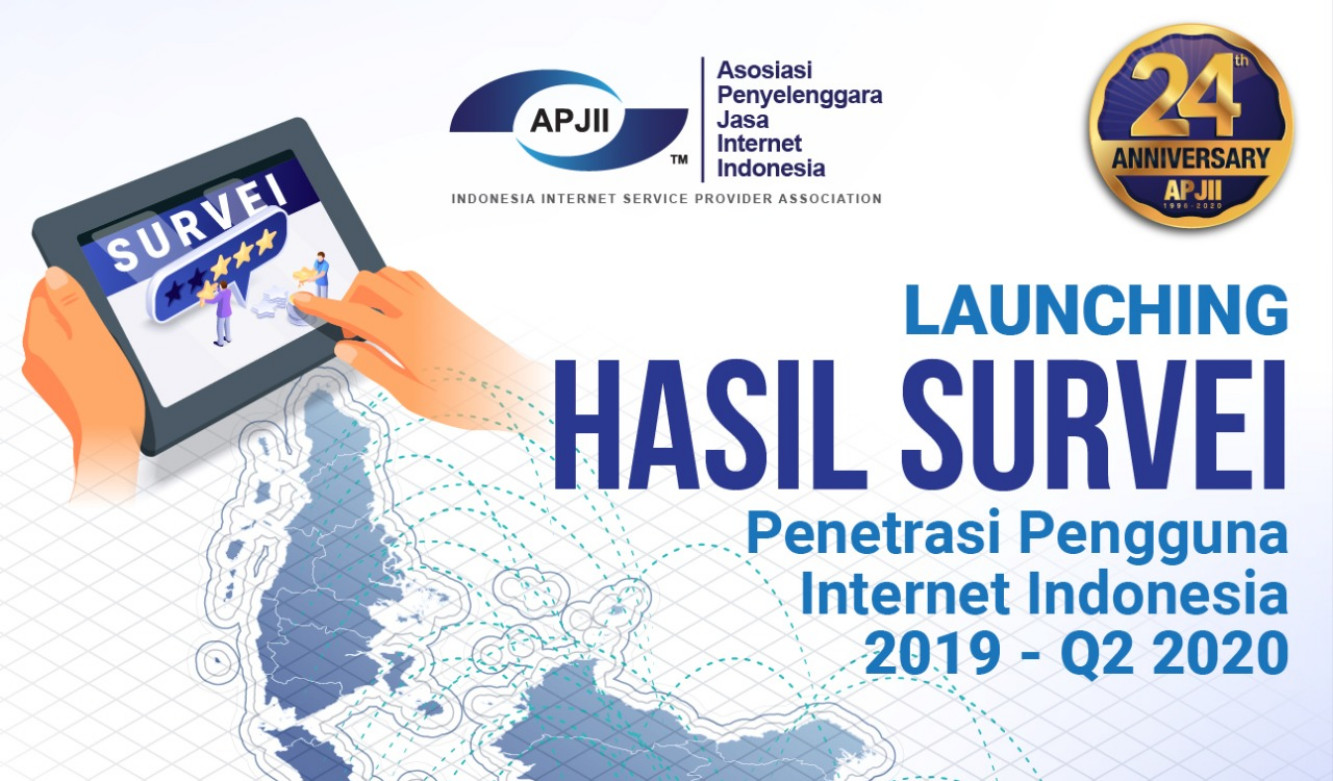 Poster launching hasil survei penetrasi pengguna internet Indonesia
